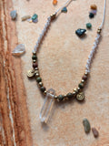 Unakite and Clear Quartz necklace